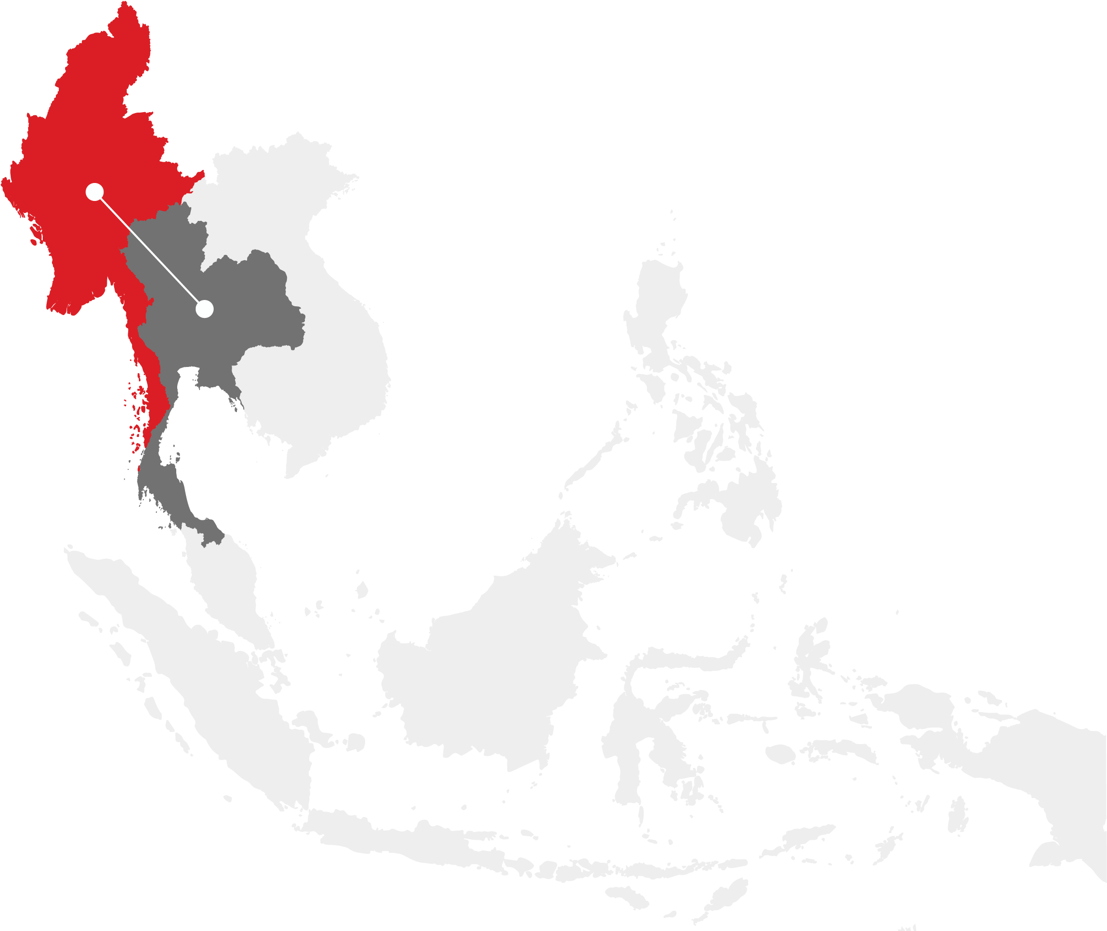 Thailand Map Highlighted Northern Region