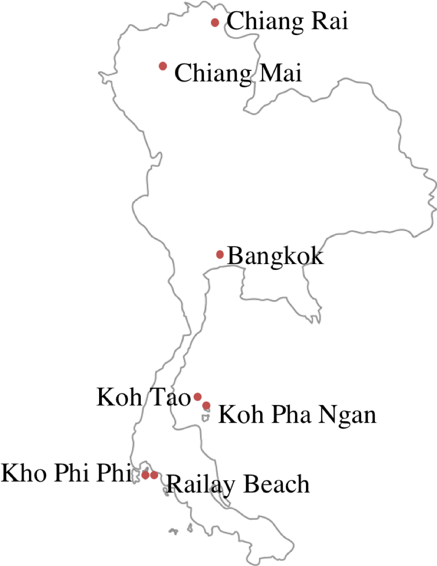 Thailand Map Key Locations