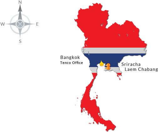 Thailand Map Tenco Locations PNG with transparent background