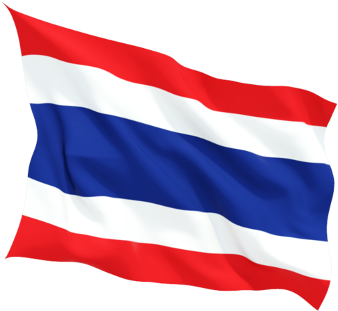 Thailand National Flag Waving PNG with transparent background