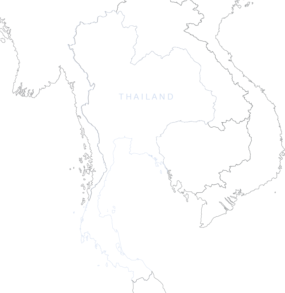 Thailand Outline Map PNG with transparent background