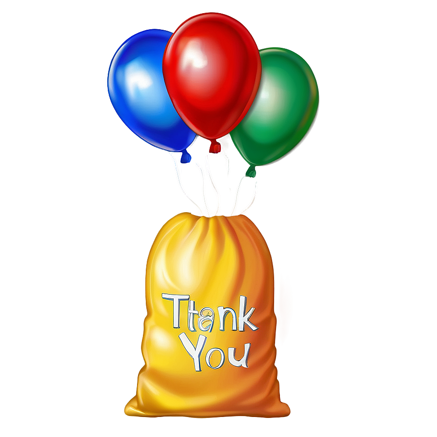 Thank You Bag With Balloons Png Uer