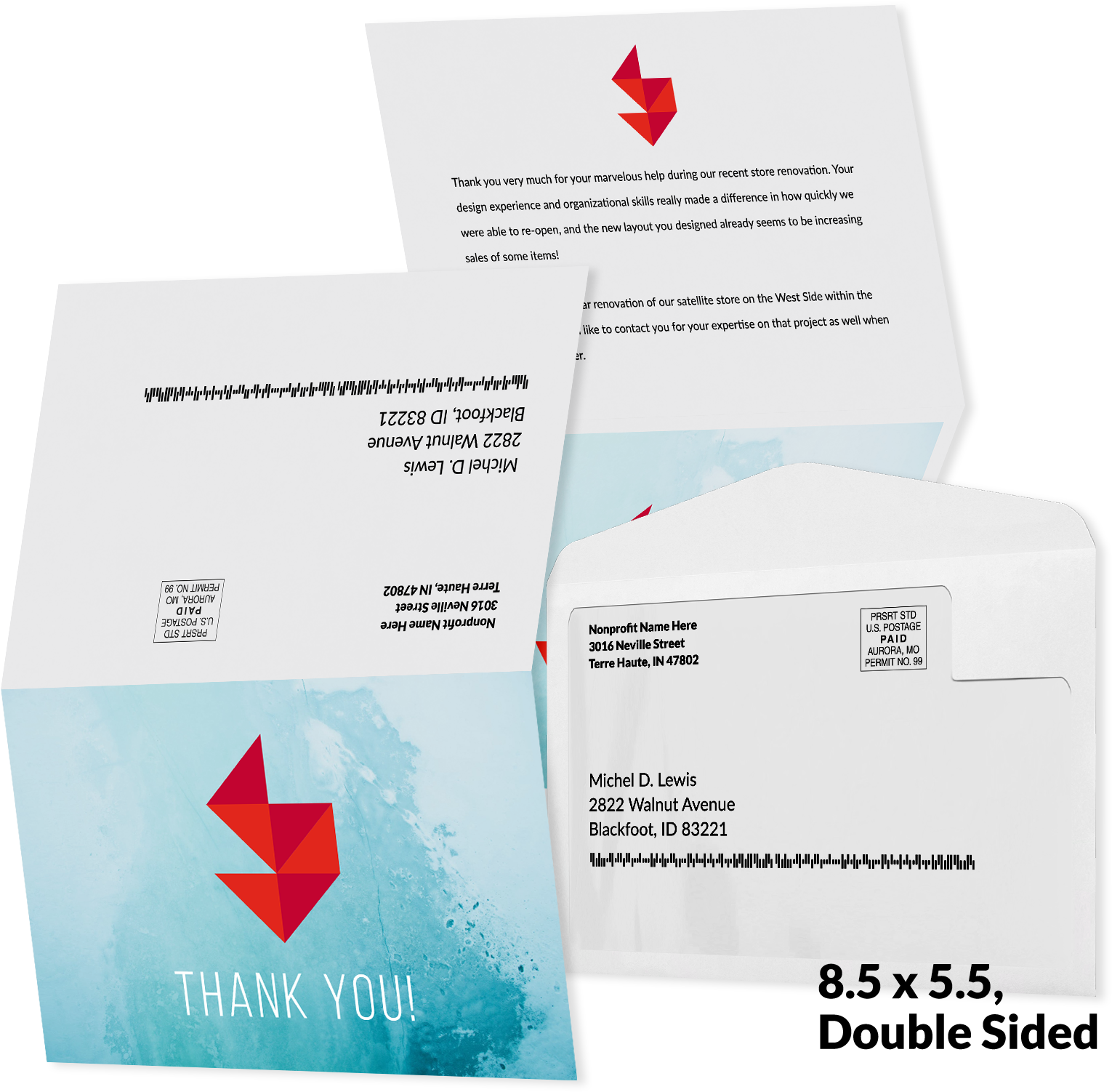 Thank You Mail Mockup Design PNG image with a transparent background, free high-resolution download