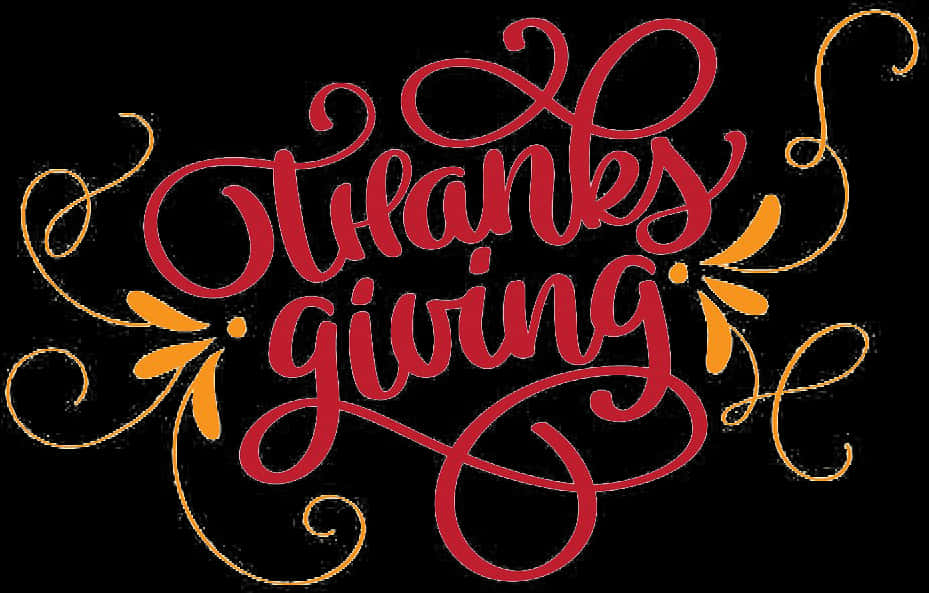 Thanksgiving Calligraphy Graphic PNG with transparent background