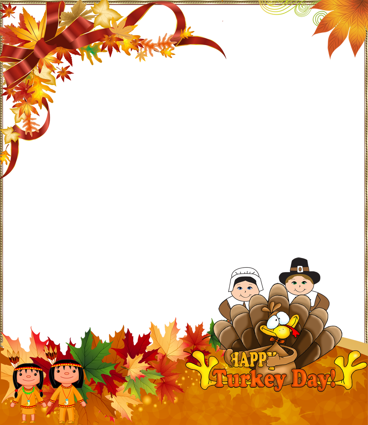 Thanksgiving Greeting Cardwith Cartoon Characters