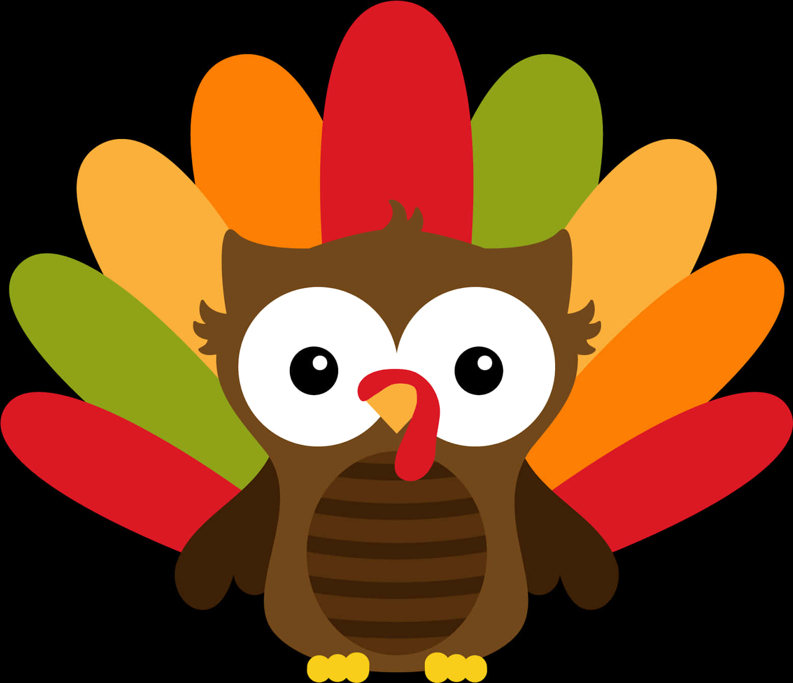Thanksgiving Owl Turkey Hybrid Cartoon PNG with transparent background
