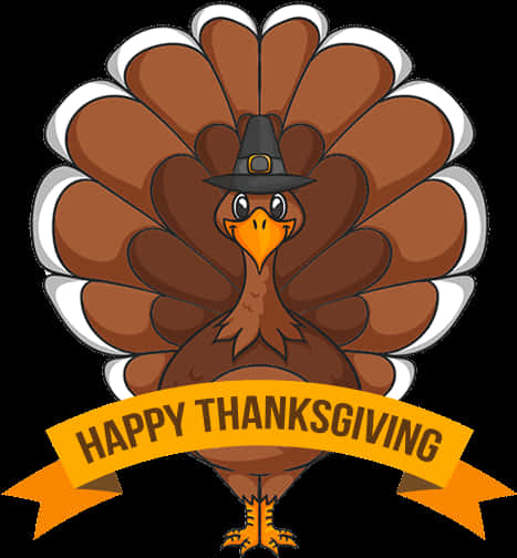 Thanksgiving Turkey Cartoon Illustration PNG with transparent background