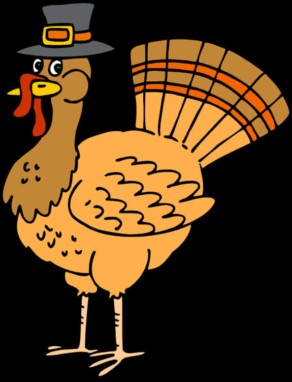 Thanksgiving Turkey Cartoon Illustration PNG with transparent background