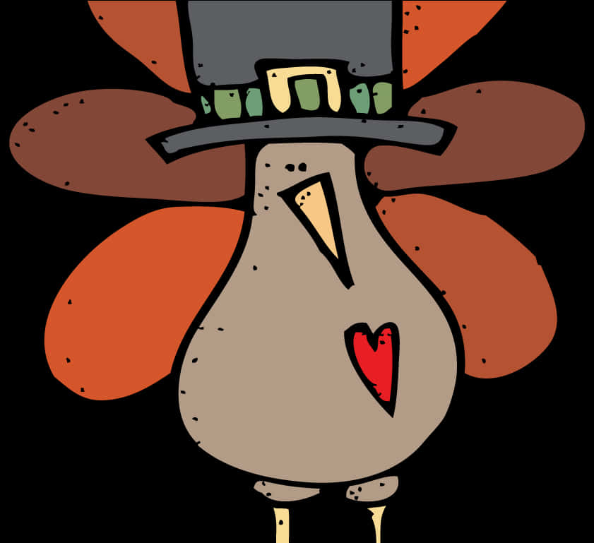Thanksgiving Turkey Cartoon Illustration PNG with transparent background