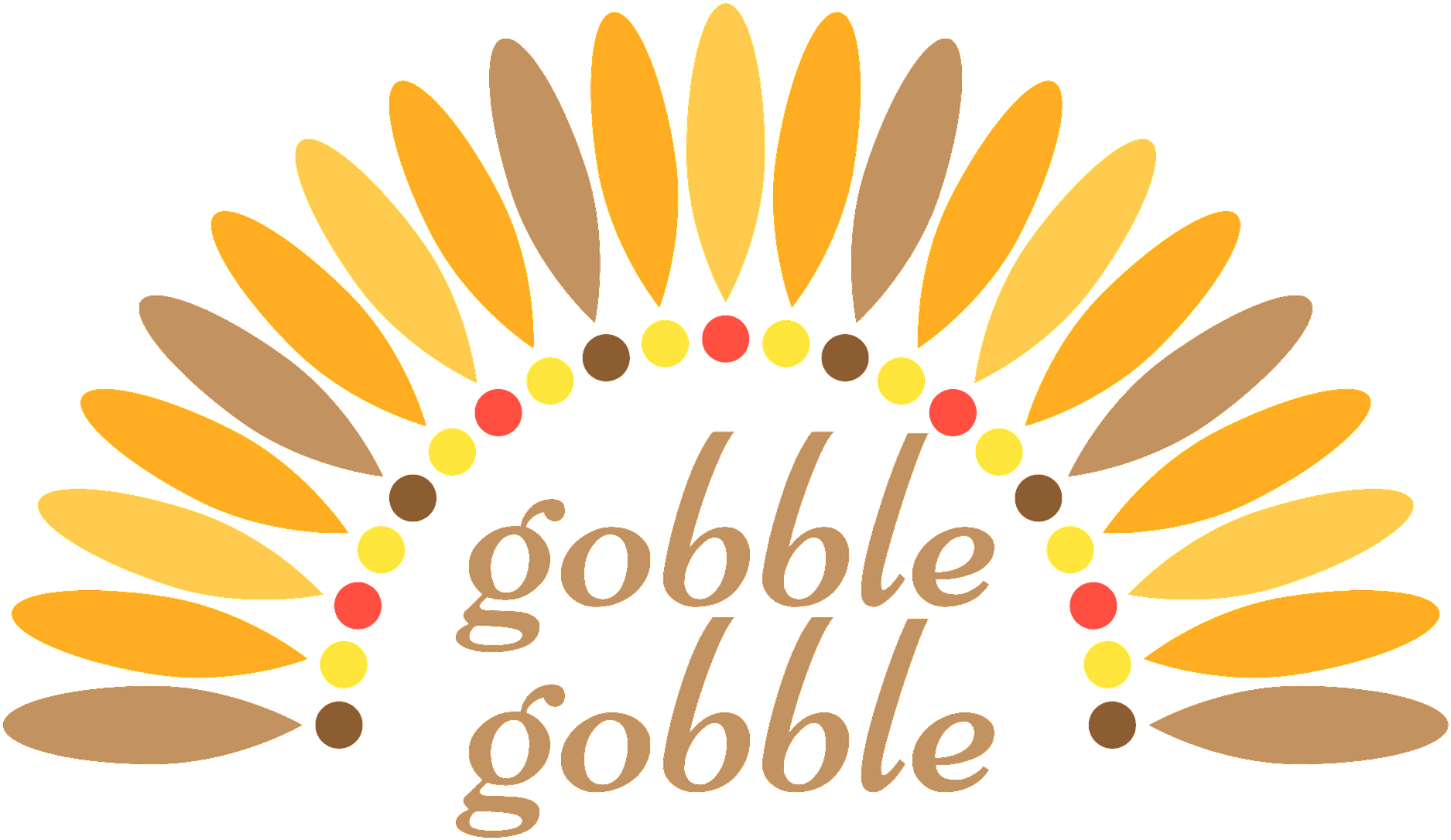 Thanksgiving Turkey Feathers Gobble Graphic