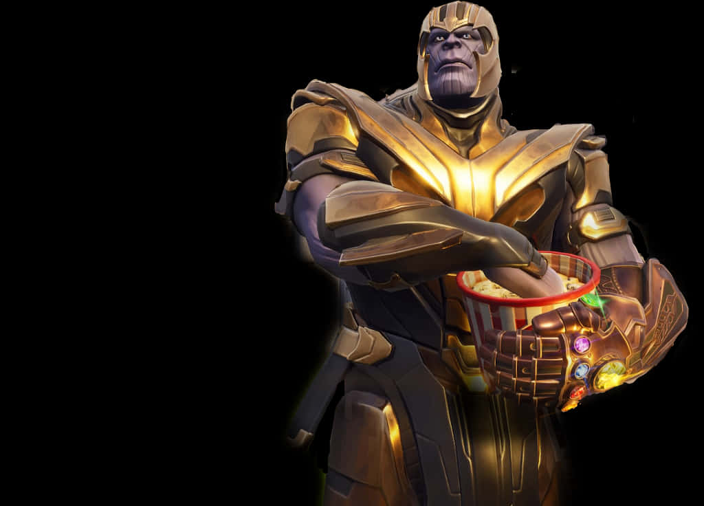 Thanos Holding Popcorn Bucket