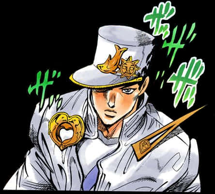 That Does Explain Why He Has A Set Square In His Outfit - Jotaro Kujo Eyes Of Heaven PNG with transparent background