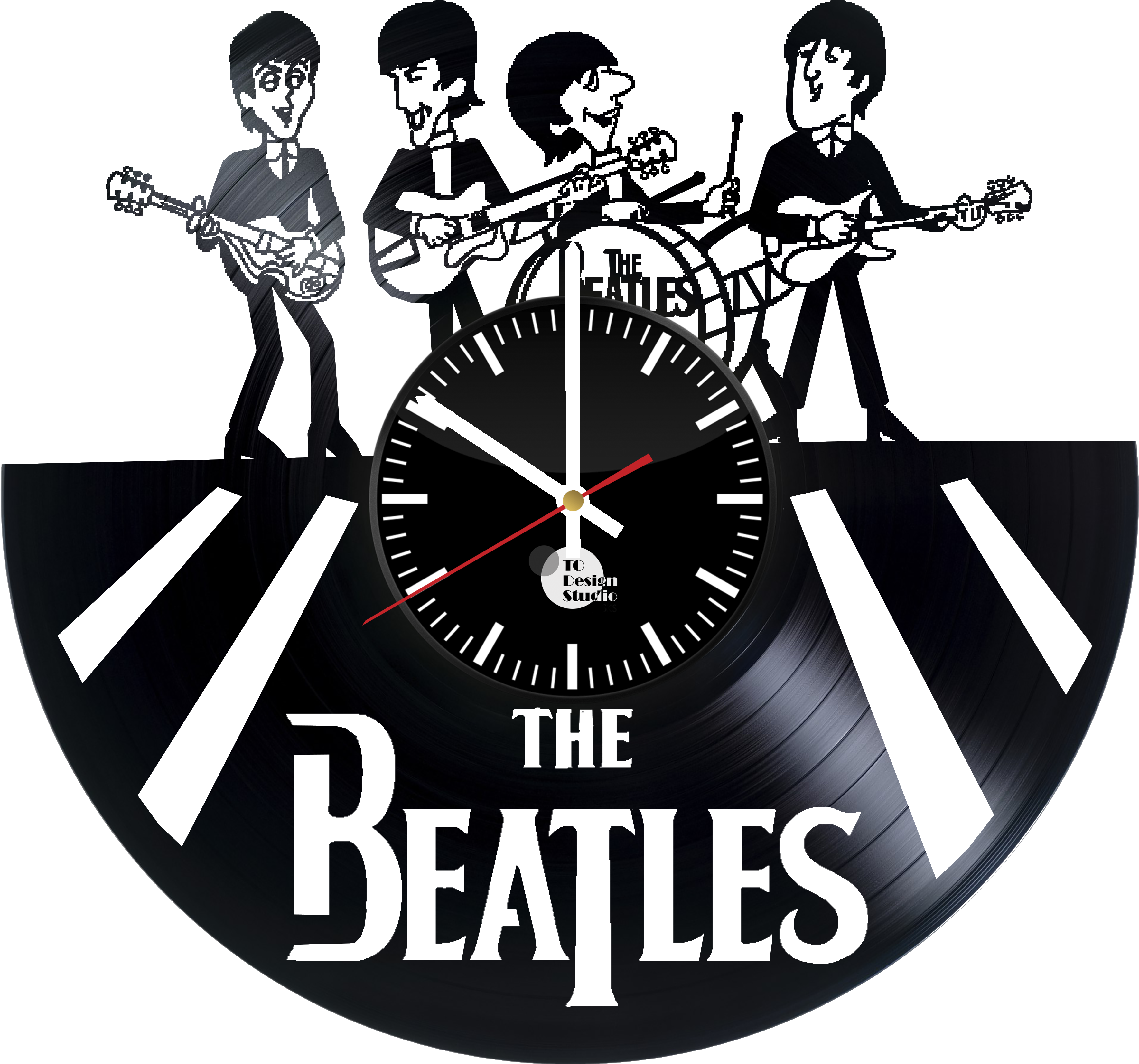 The Beatles Handmade Vinyl Record Wall Clock Fan Gift - Beatles, HD Png Download PNG with transparent background