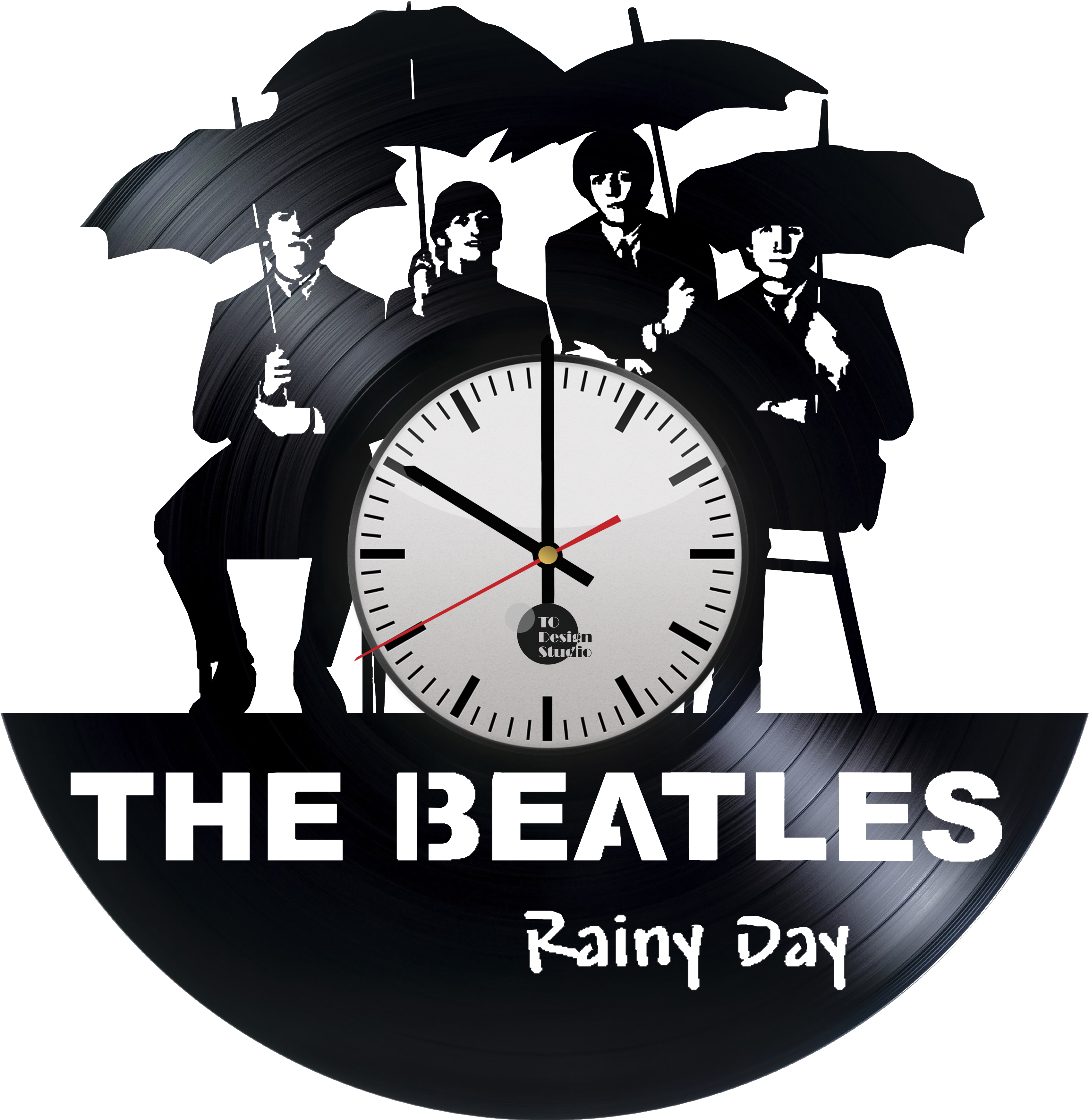 The Beatles Handmade Vinyl Record Wall Clock Fan Gift - Vinyl Clock Beatles, HD Png Download PNG with transparent background