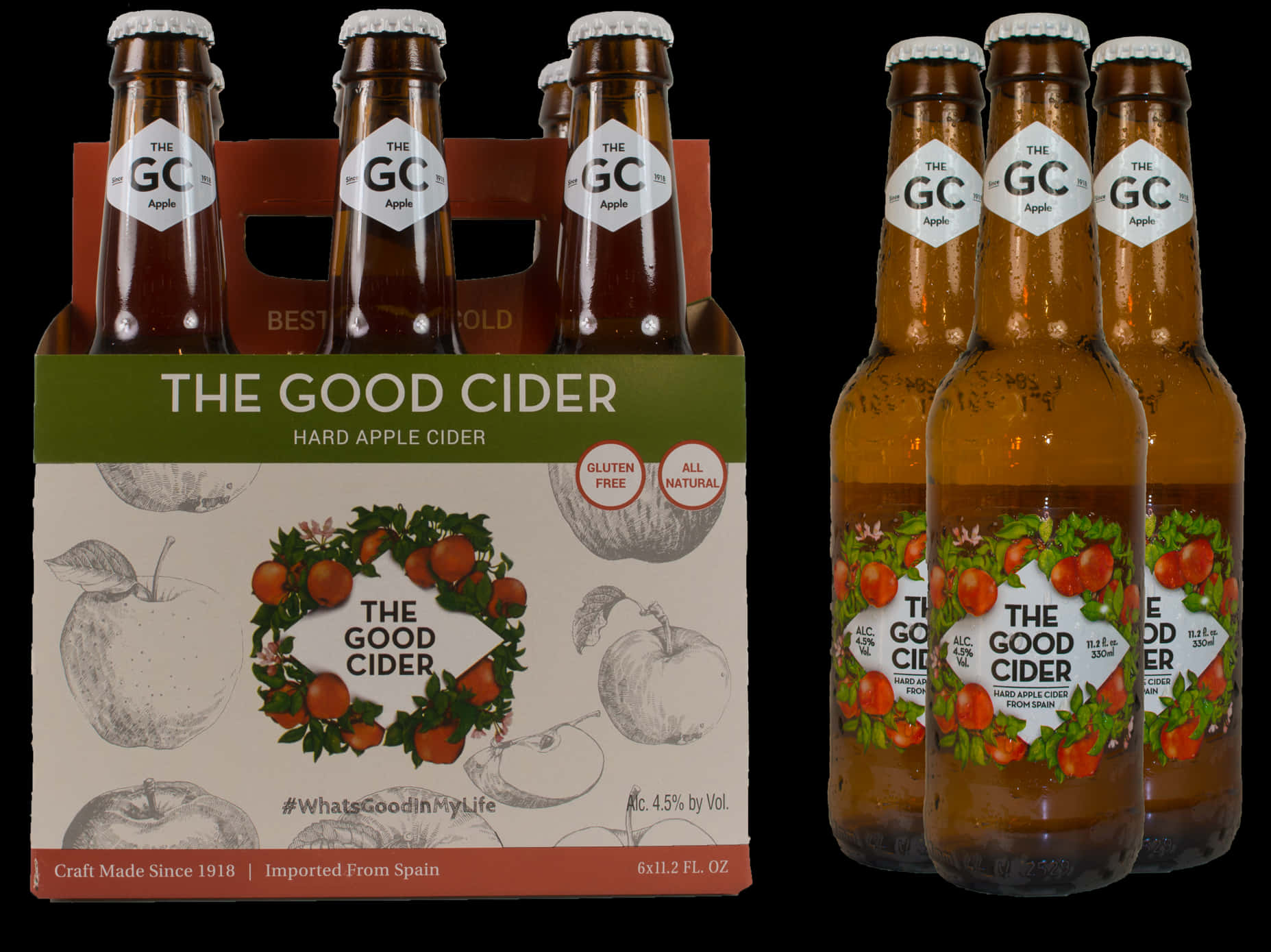 The Good Cider Hard Apple Packaging PNG with transparent background