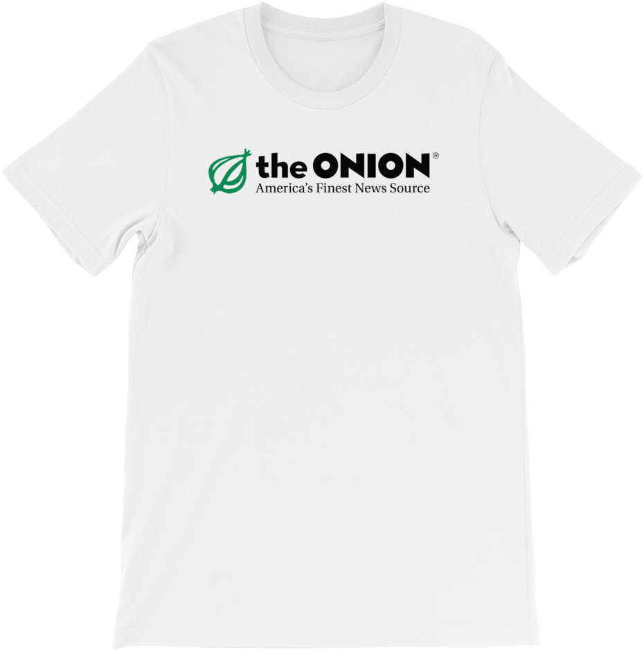 The Onion Logo White Tshirt PNG with transparent background