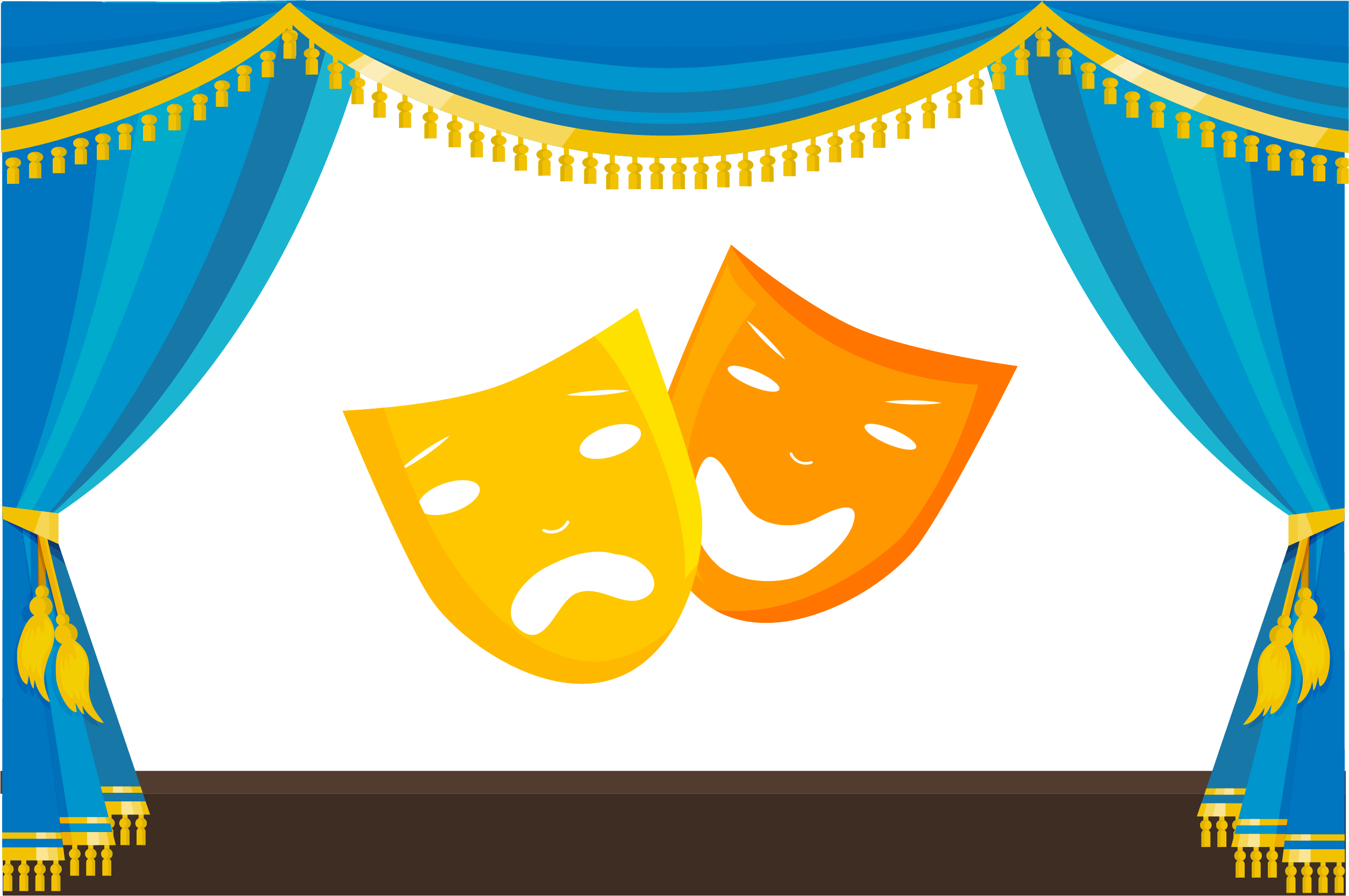 Transparent Stage Curtains Png - Stage Curtains Blue Clipart, Png Download PNG with transparent background