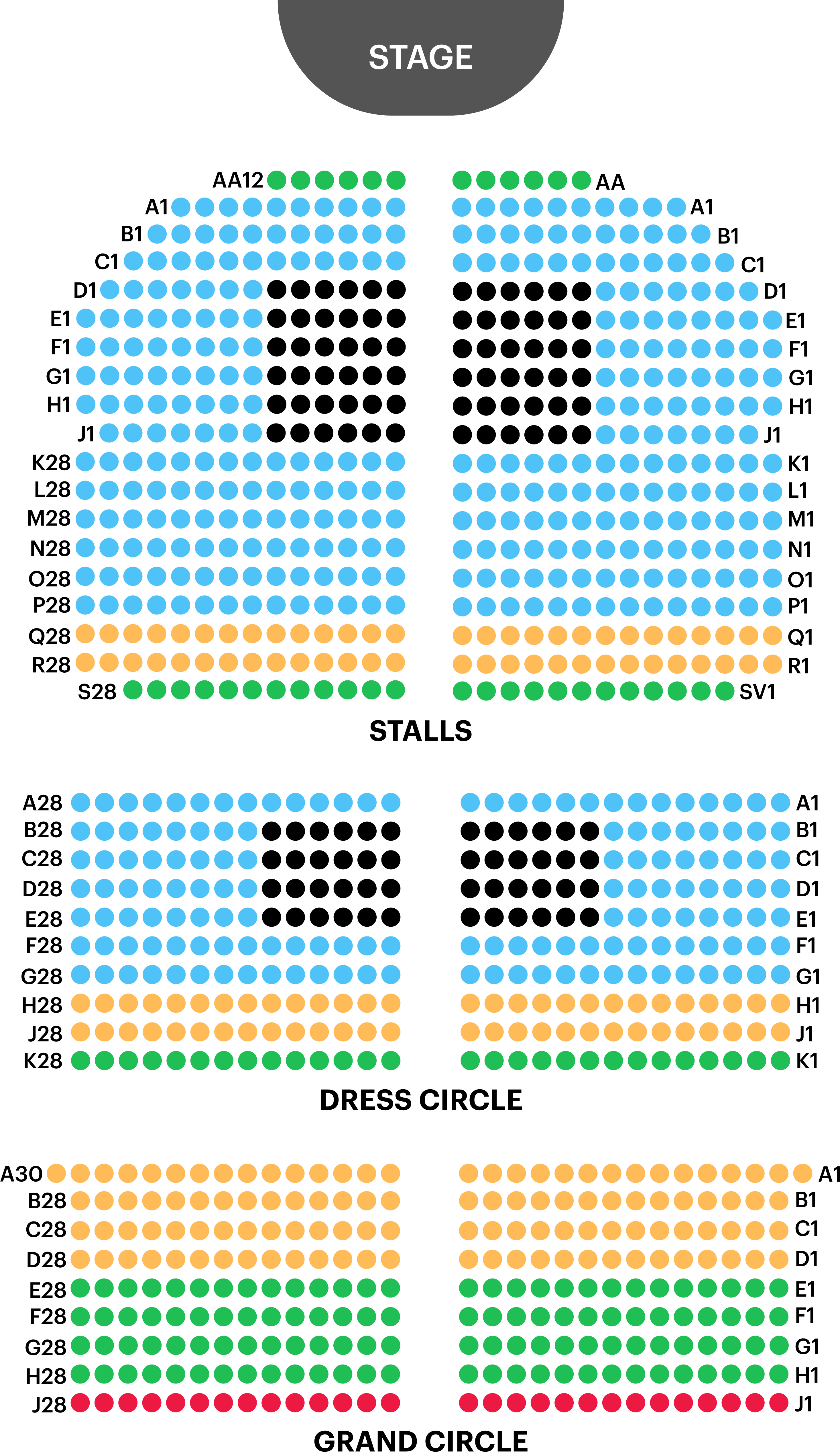 Phoenix Theatre Seating Map - Phoenix Theatre London Seating Plan, HD Png Download PNG with transparent background