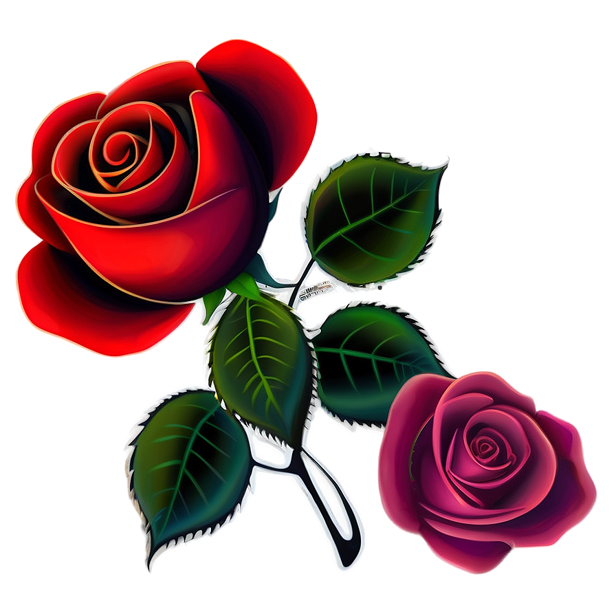 Themed Rose Tattoo Illustration Png Xil85