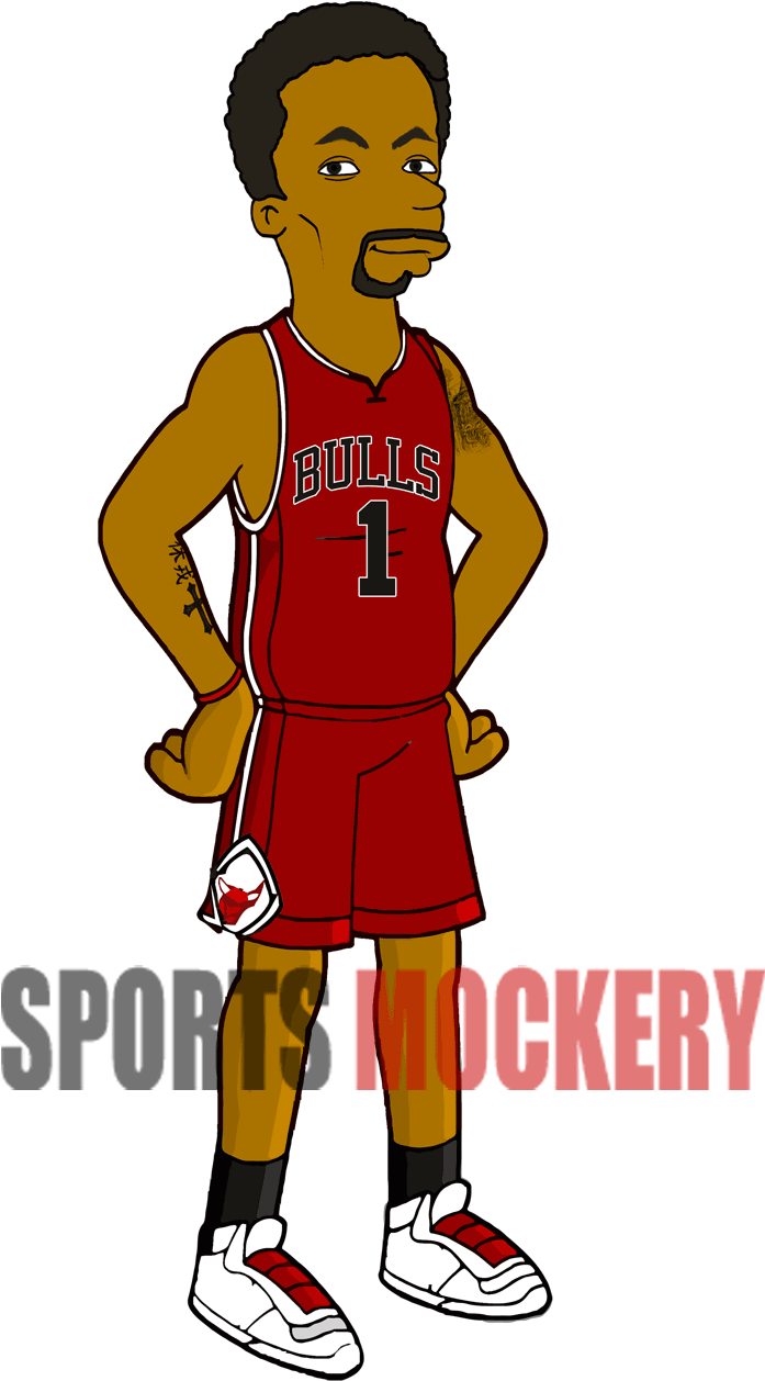 These Chicago Bulls Simpsons Characters Are Spot - Derrick Rose Simpsons, HD Png Download PNG with transparent background