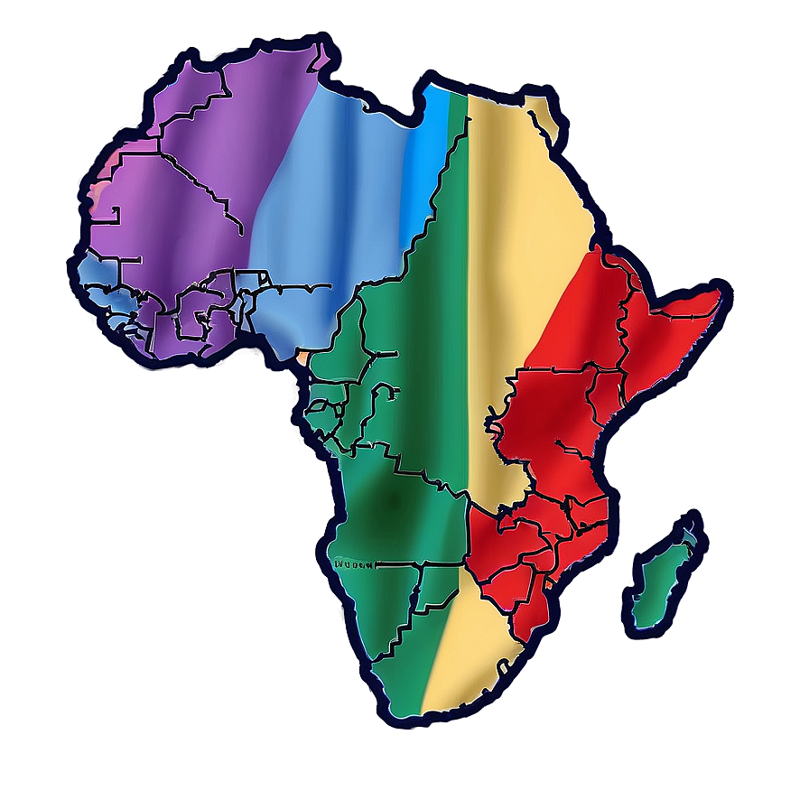 Thin Line Africa Outline Png Bca