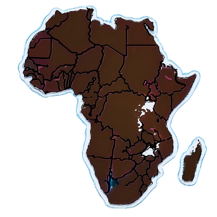 Thin Line Africa Outline Png Hnl