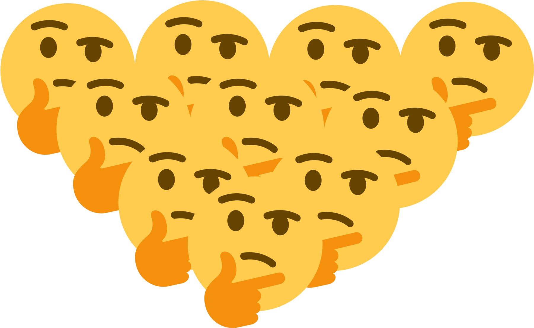 Thinking Emoji Cluster.png PNG with transparent background
