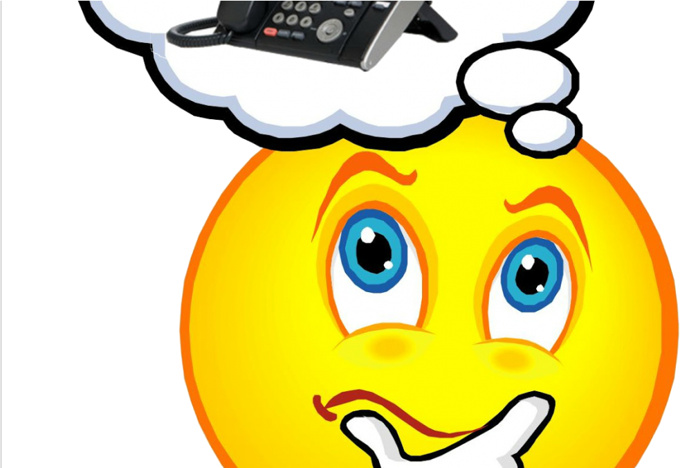 Thinking Emoji With Telephone PNG with transparent background