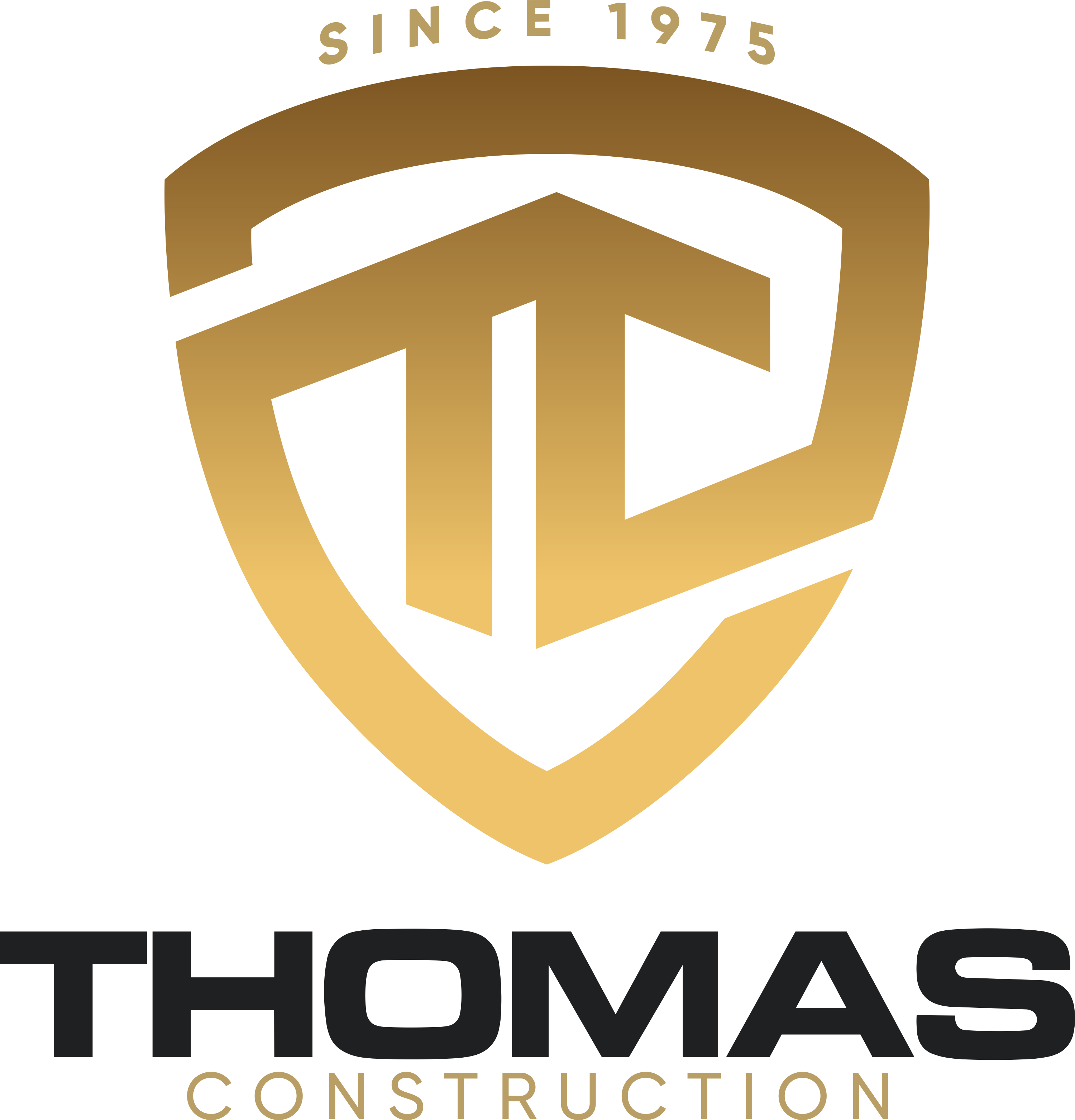 Thomas Construction Golden Shield Logo1975