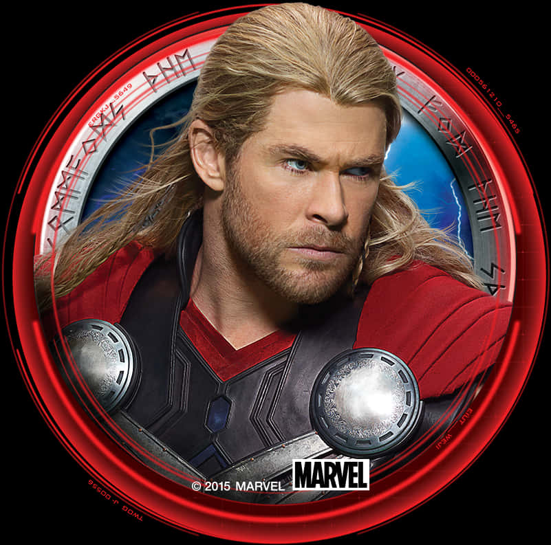 Thor Marvel Hero Portrait PNG with transparent background