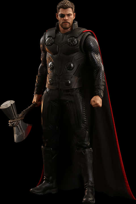 Thor_with_ Mjolnir_ Full_ Body_ Portrait PNG with transparent background