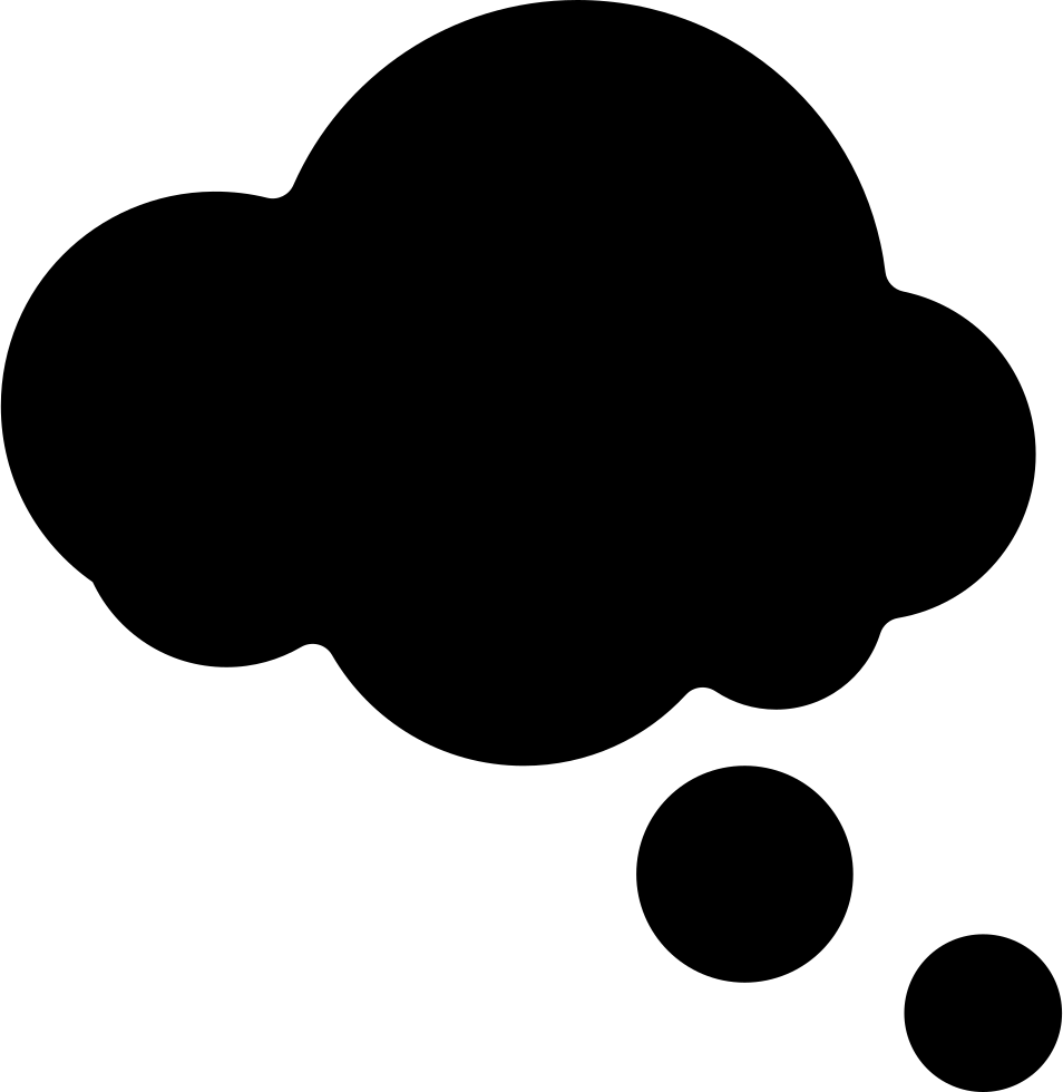Thought Bubble Icon Black PNG with transparent background