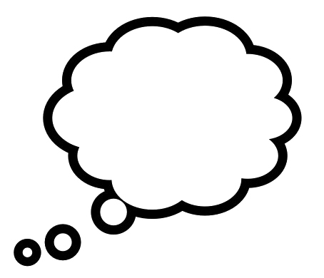 Thought Bubble Outline PNG with transparent background