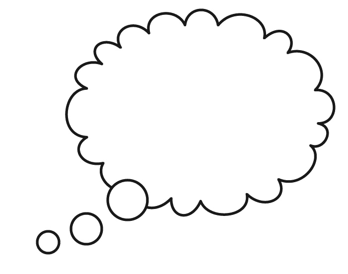 Thought Bubble Outline PNG with transparent background