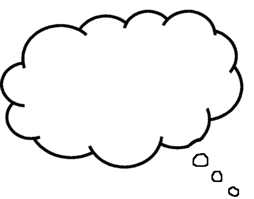 Thought Bubble Outline PNG with transparent background