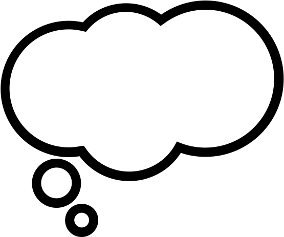 Thought Bubble Outline PNG with transparent background
