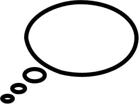Thought Bubble Outline Graphic PNG with transparent background