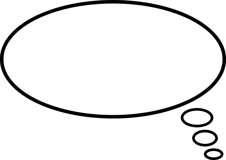 Thought Bubble Outline PNG with transparent background