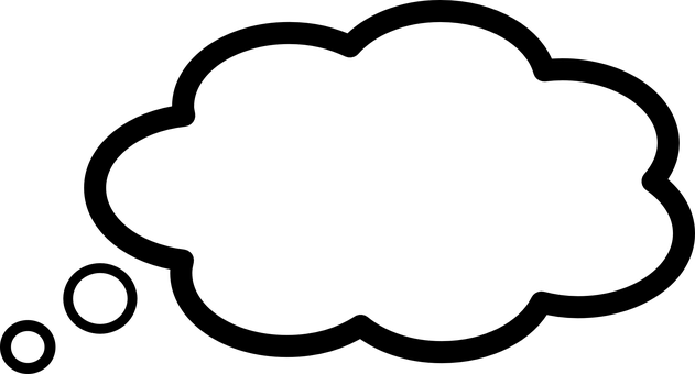 Thought Bubble Outline PNG with transparent background