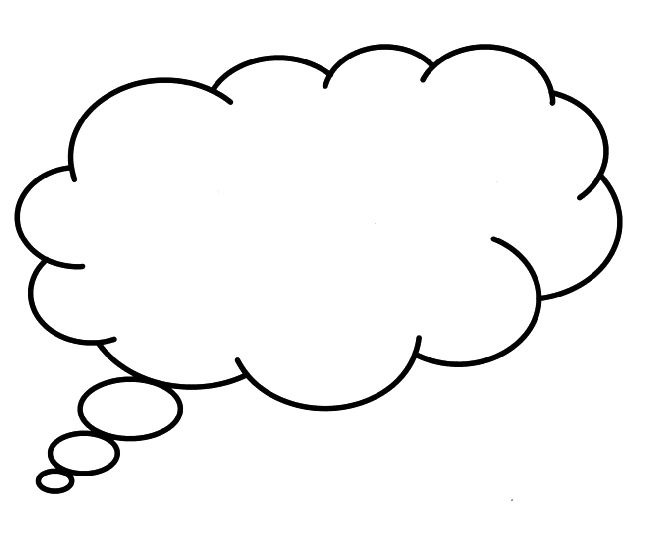 Thought Bubble Outline PNG with transparent background