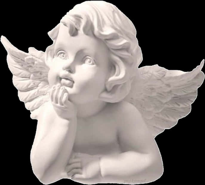 Thoughtful Cherub Statue