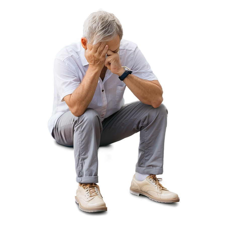 Thoughtful Man in Sorrow PNG 06122024 PNG with transparent background