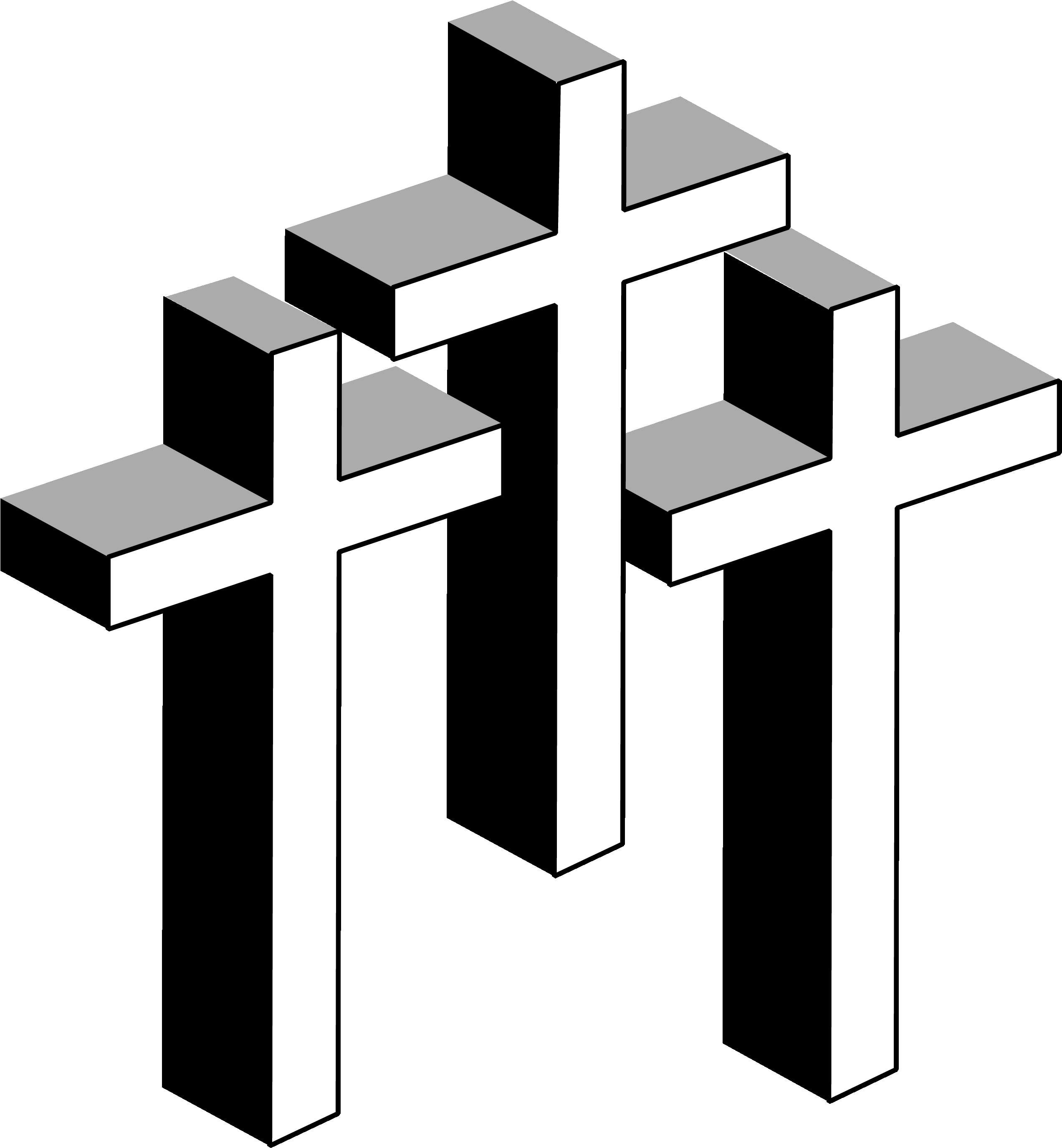 Three Black Crosses Clipart