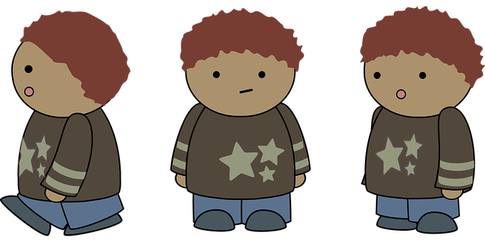 Three Cartoon Characters Standing Side By Side PNG with transparent background