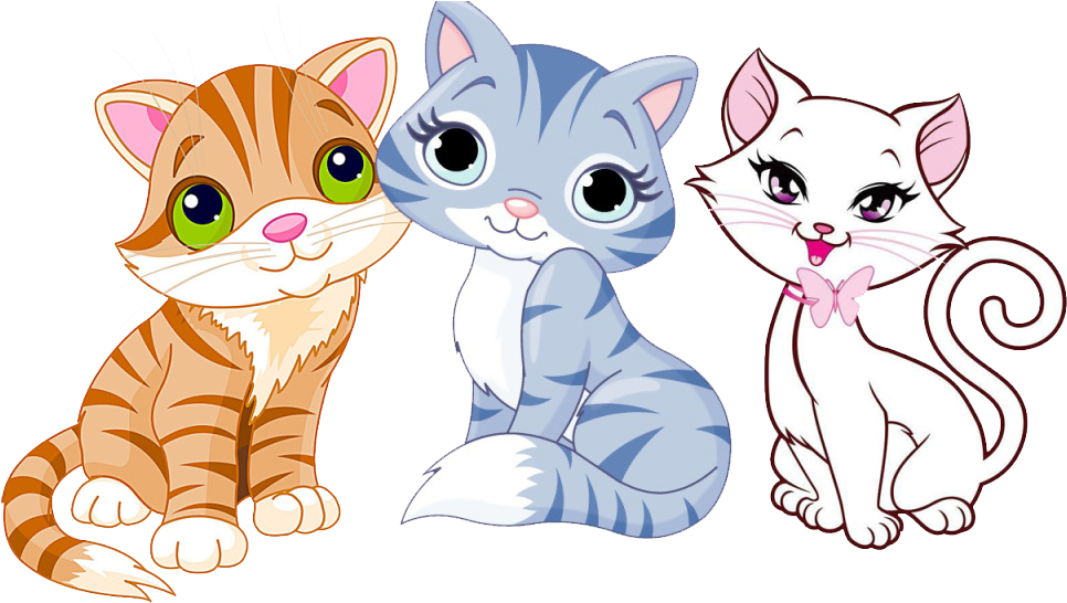 Three Cartoon Kittens