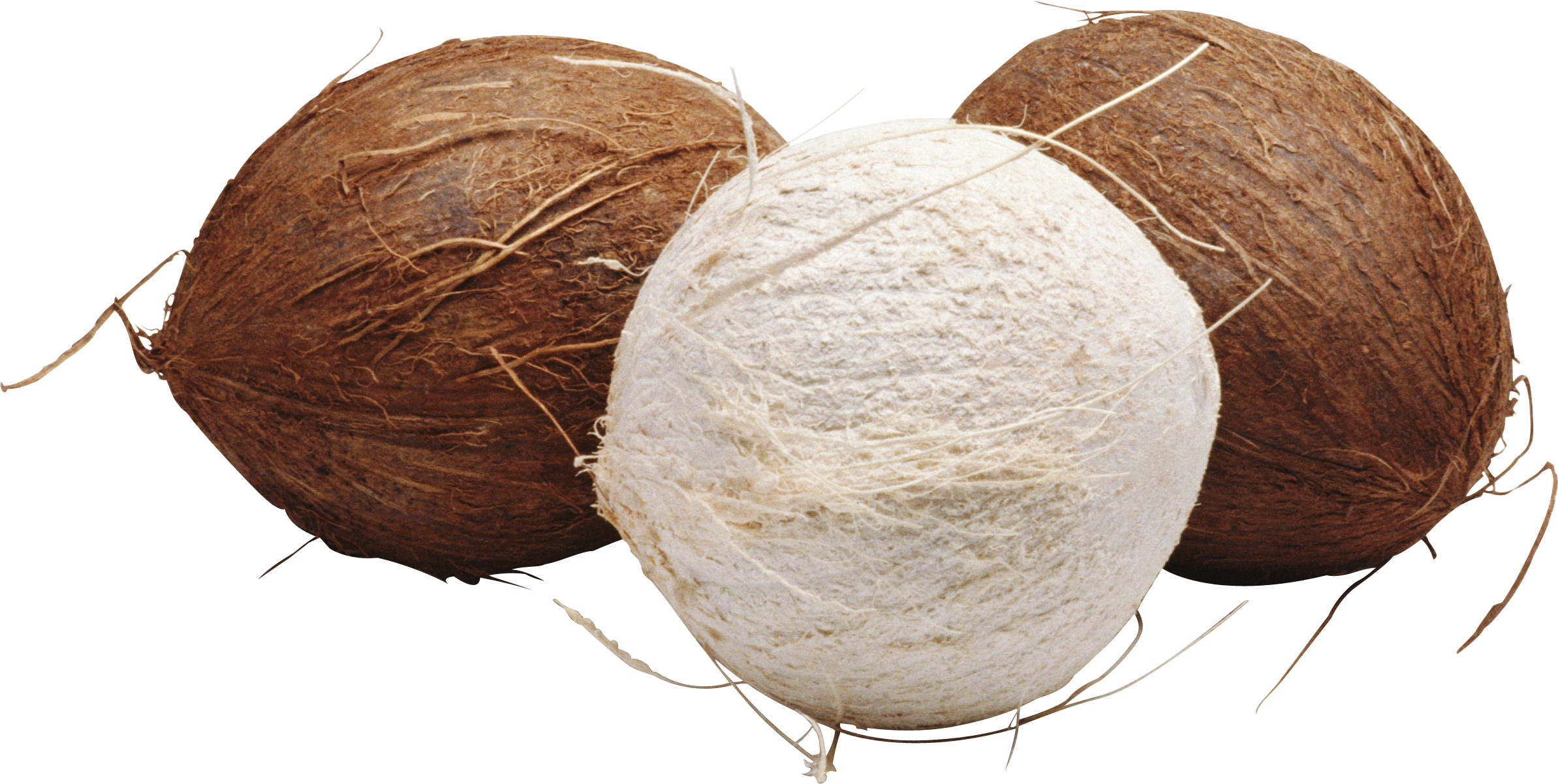 Three Coconuts Isolatedon Background