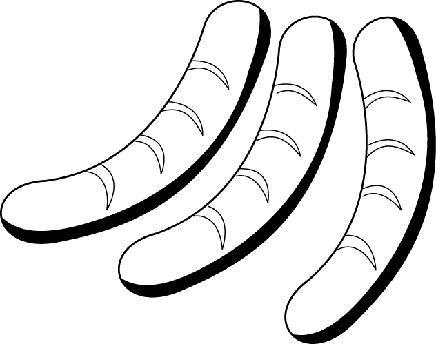 Collection Of Black - Sausages Clipart Black And White, HD Png Download PNG with transparent background