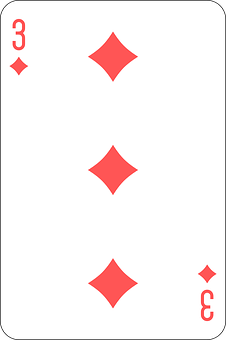 Three_of_ Diamonds_ Playing_ Card PNG with transparent background