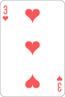 Three_of_ Hearts_ Playing_ Card PNG with transparent background