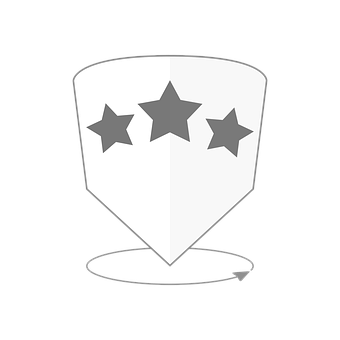 Three Star Shield Icon PNG with transparent background